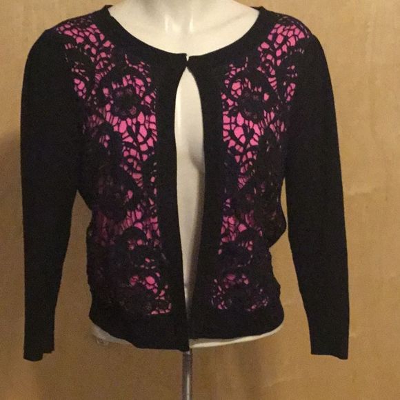 INC International Concepts Sweaters - Vintage Specialty Cropped lace Cardigan